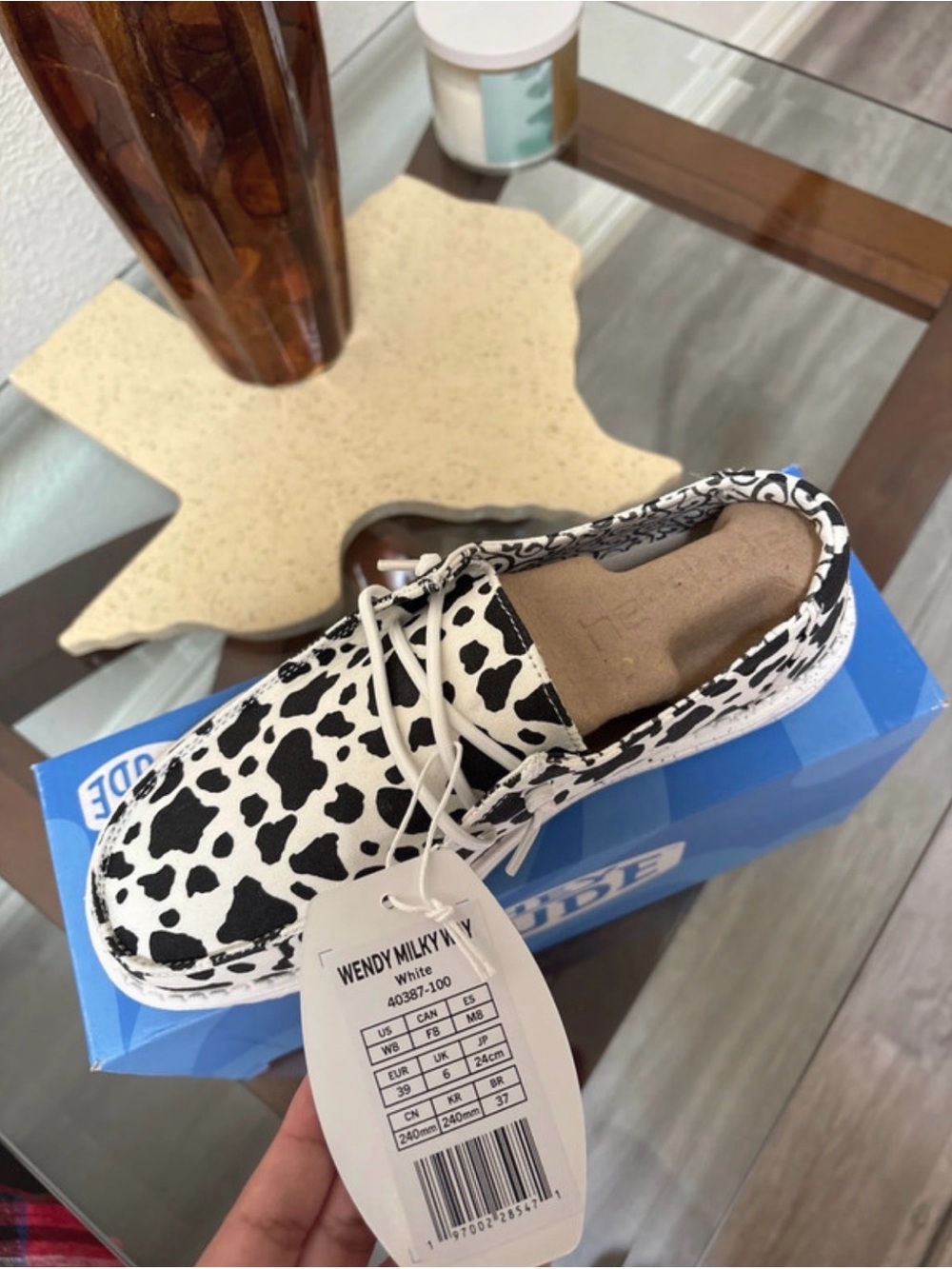 Hey Dude Cowprint Wendy Milky Way Shoes - Picture 2 of 6